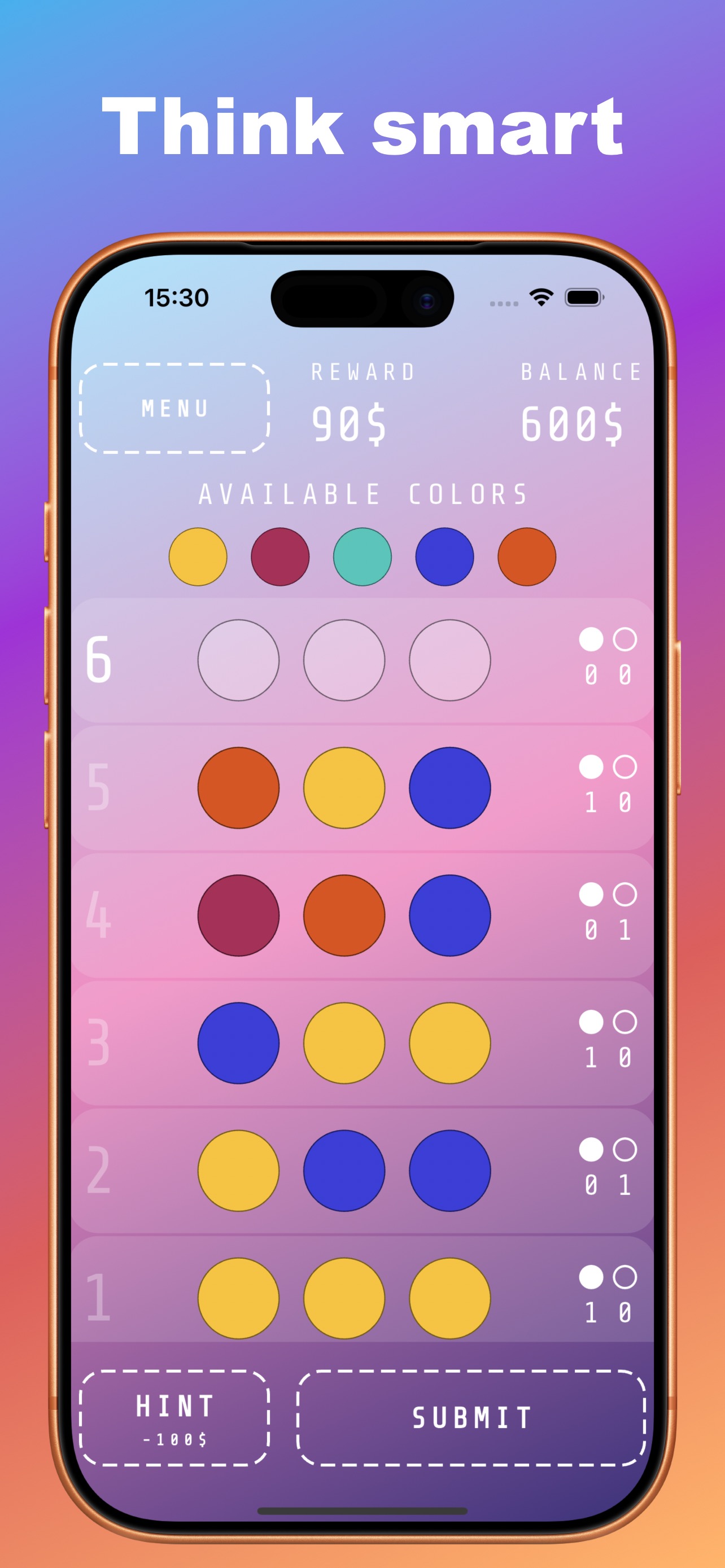 App transaction screen